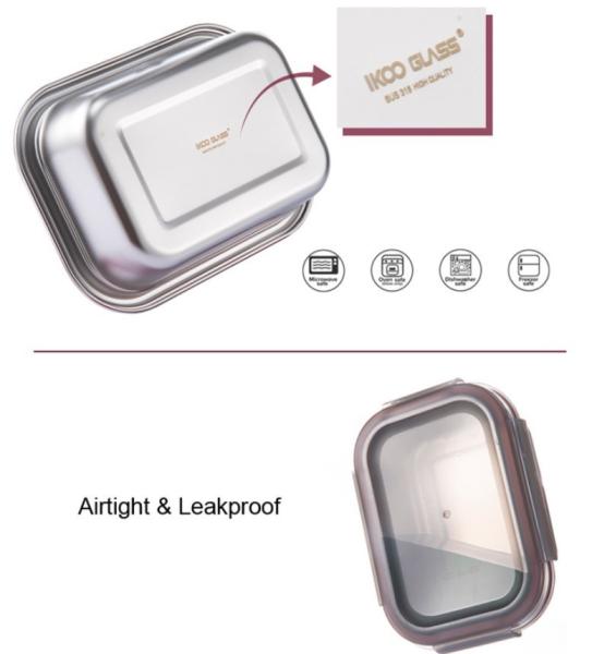 IKOO BPA Free Leak-proof Stainless Steel Food Storage Container with Airtight lid
