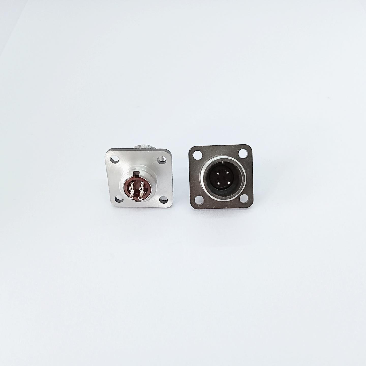 Circular Aviation Plug Connector 2PM14J4Z2 4 Pin Flange Panel Mount Male Connector 