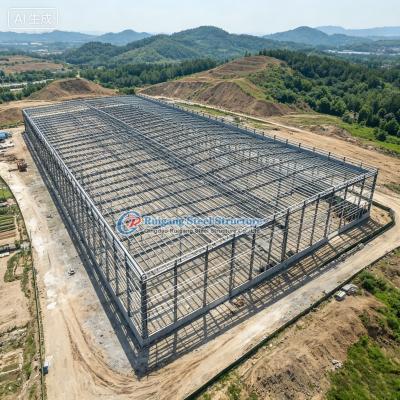 Seismic Resistant Steel Structure Factory Building , Galvanized Steel Warehouse Construction