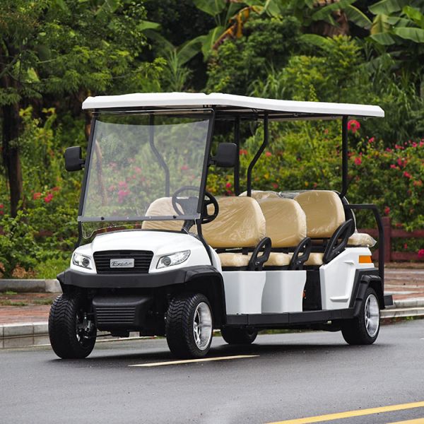 Electric Golf Carts with 5KW AC Motor 48V 105Ah Lithium Battery and Intelligent Onboard Charger for 8 Passenger Capacity