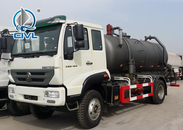 6 Cubic Meters Diesel Sewage Suction Truck with 5m Suction Depth 290HP