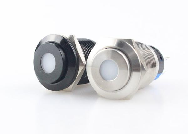 Black Aluminum Illuminated Latching Push Button Switch Yellow Orange Lighted
