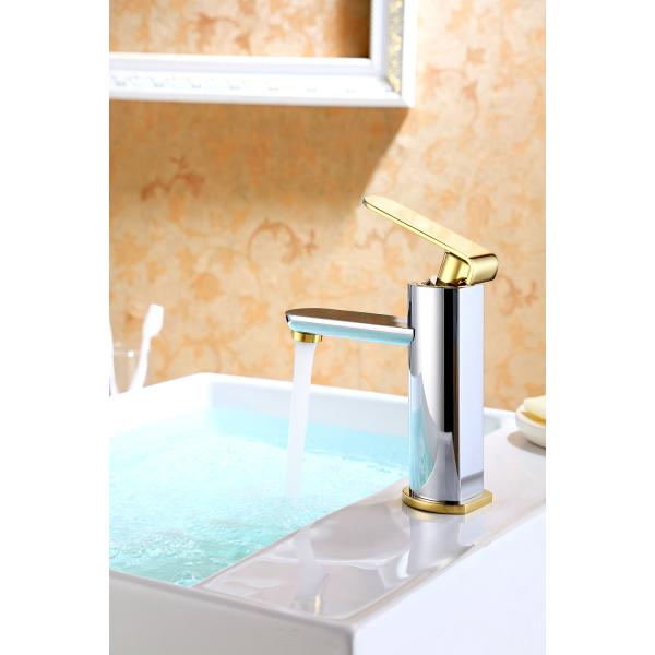 Wall Mounted Bathroom Brushed Gold Brass Basin Mixer with Rotatable Sprayer Water Tap