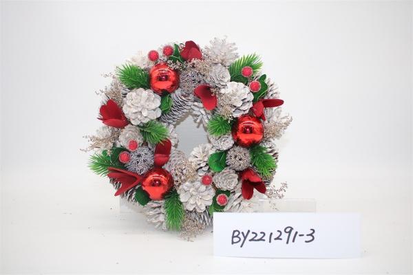Wholesale Artificial Christmas Door Decoration Supplies Nature Pine Cone Large Christmas Wreath Garland Decor