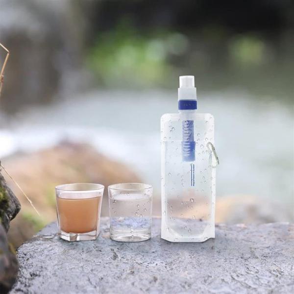 Outdoor Survival Portable Foldable Water Purifier Bottle Water Filter Bottle For Camping Hiking