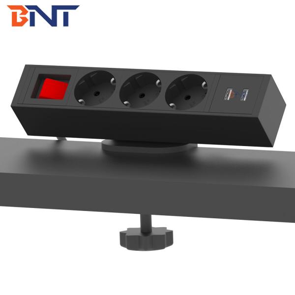 French power movable multimedia office clamp on desk edge socket with bracket