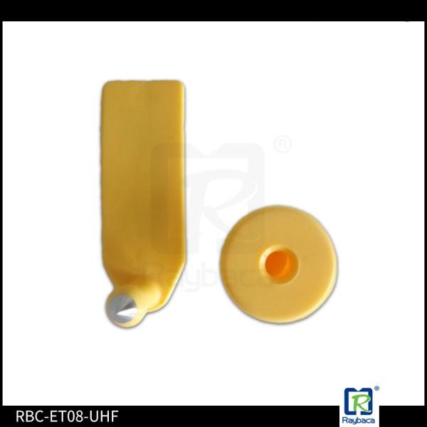 O seguimento animal material de TPU etiqueta a etiqueta de orelha da frequência ultraelevada para o comprimento do cordeiro/cabra 53mm, etiqueta do metal do rfid