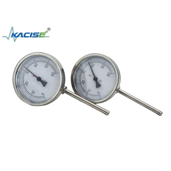 WSS-411W Industrial Bimetallic Thermometer with Stainless Steel 304/316, Customizable Stem Length, and No Power Supply Required