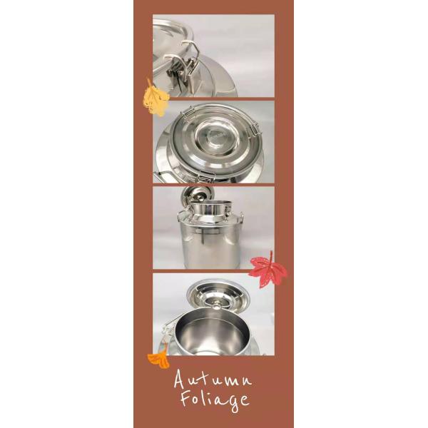 60L Food Grade Olive Oil Stainless Steel Drums Sealed Pails Barrels With Tap