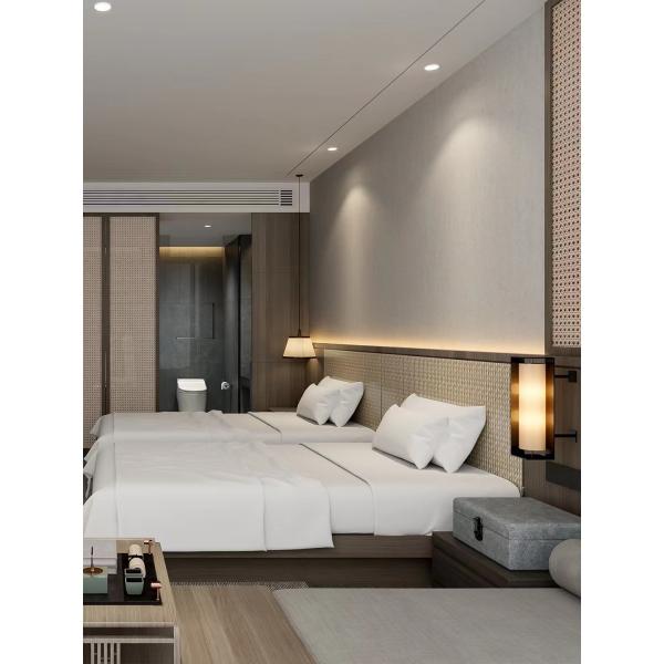 Classic Hotel Double Bed Modern Solid Wood King Bed