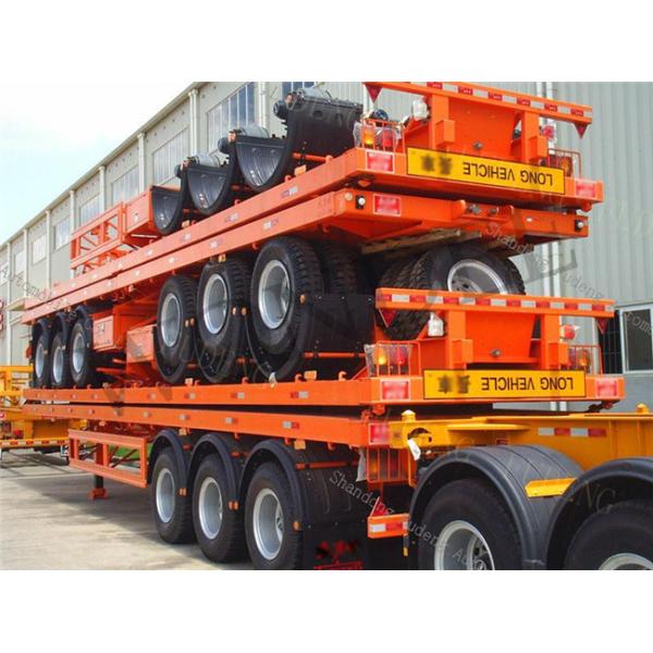 Carbon Steel 40 Ton Flatbed Truck Trailer BPW Axle With Air Bag Suspension
