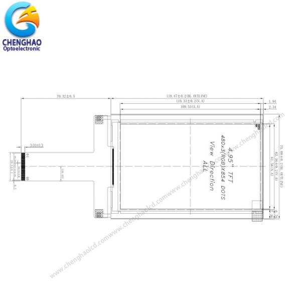 модуль LCD высокой яркости 5,0 Nits дисплея 2000 IPS TFT дюйма мини