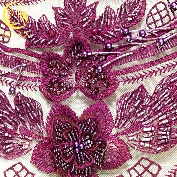 Dropshipping Handmade 3D Embroidery Lace Fabric for Wedding Dress