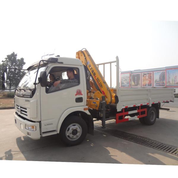 DFAC 3 Ton Knuckle Boom Crane Truck Euro 3 5 Speed Transmission Left And Right Hand Drive