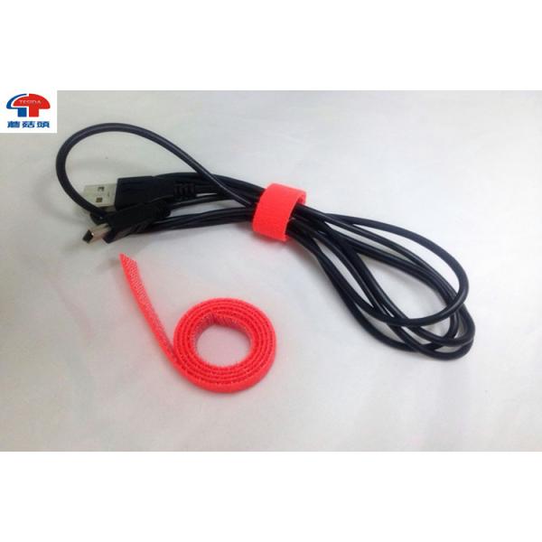 Self - locking Data Hook Loop Cable Ties , Black Wire Bundle cable tie straps Belt