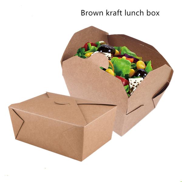 Microwavable Brown Kraft Paper Take Away Box 800 1400 1480 2000ml