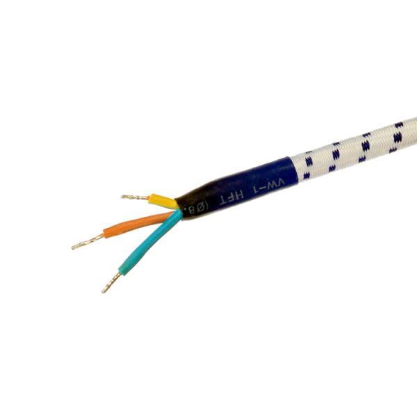 1 8m Braided/Cotton Cable Stripped End VDE Approved European Cee7/7 AC Cord for Steam Iron and Rice Cooker