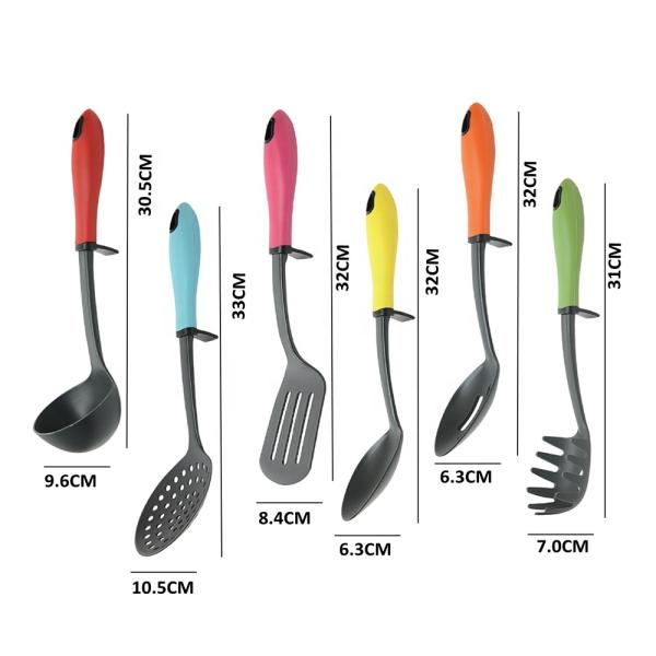 Cookking Nylon Plastic Colorful Kitchen Utensils Set for Home Kitchen Appliances