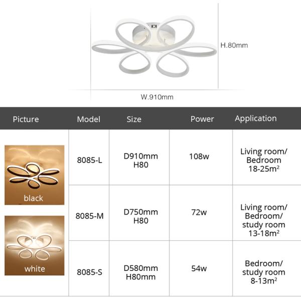 White Black bedroom ceiling light For indoor home Lighting Fixtures (WH-MA-65)