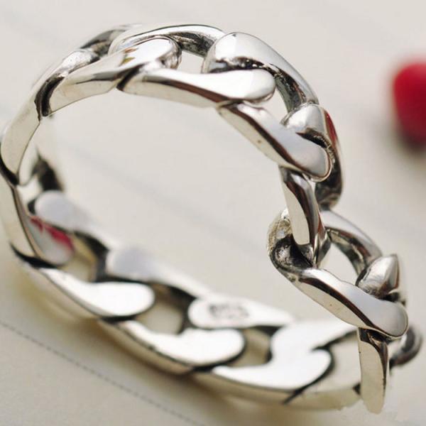 Women and Men Sterling Silver Band Couple Ring (022236W)