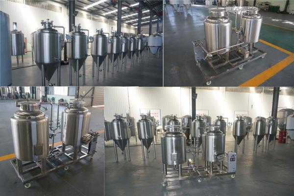 Steam Heating 100L Pilot Brewing Equipment With Glycol Cooling System ISO / CE