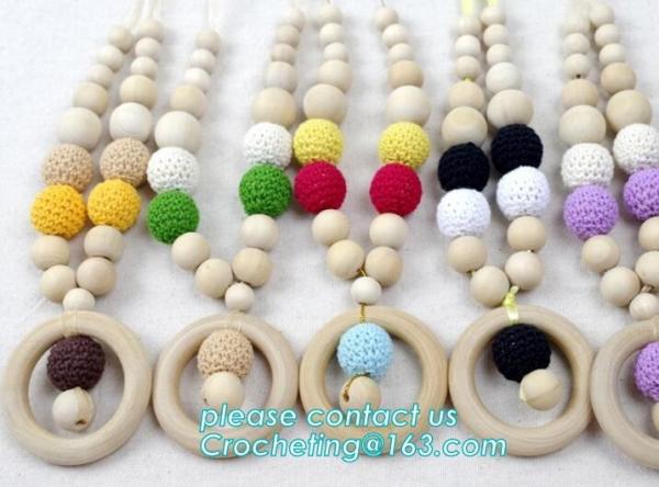 Teething necklace Baby Shower Girl, Baby Flower Bracelet, Mommy Charm Bracelet, Wooden Toddler Toy