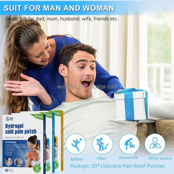 Hydrogel Cooling Pain Relief Patch Chinese Plaster 10x14cm Physical Compress Cold Gel