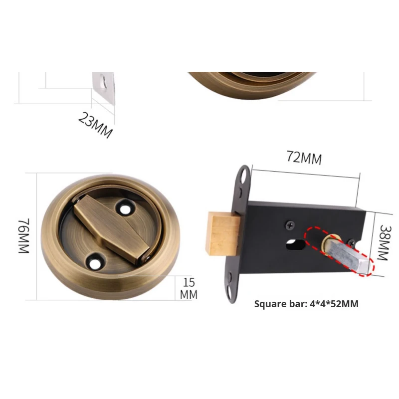Stainless Steel Invisible Hidden Door Lock Modern Design Universal Bedroom Doors Wall-Mounted Sliding Door Closure Doors