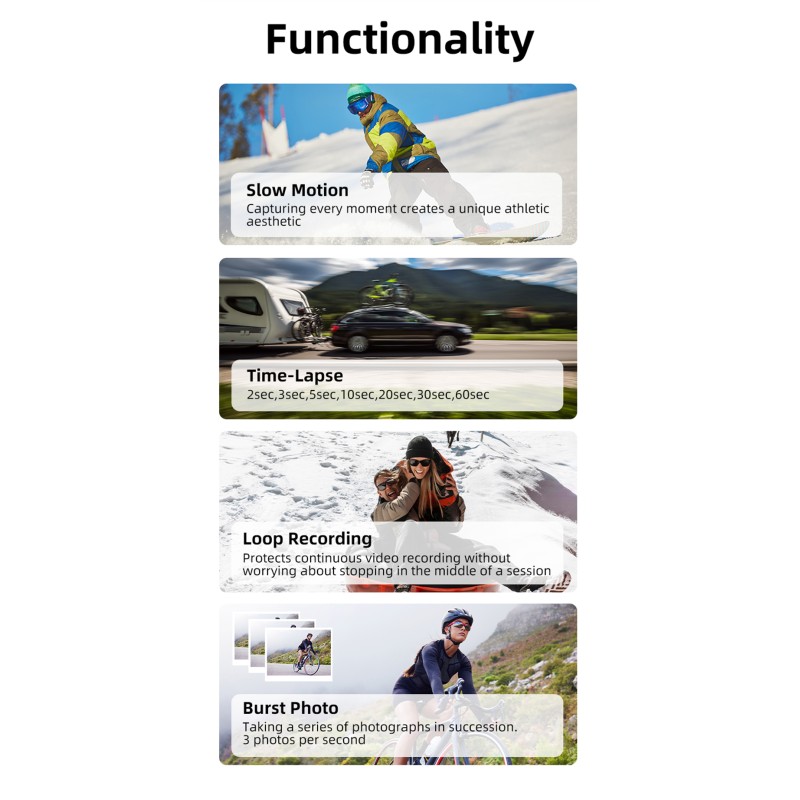 Newest HD 4k Dual Screen Sport Action Camera Motorcycle Bike Helmet Riding Camera 30M Waterproof Sport Camera with WIFI