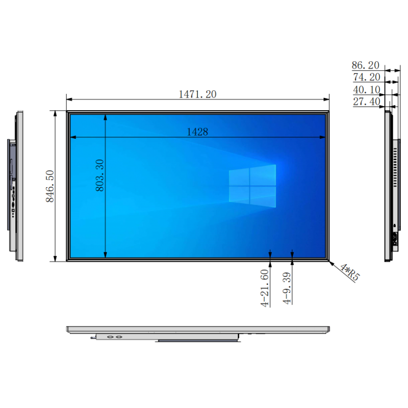65 Inch Wall Mounted Touch Screen Commercial Display Advertising Kiosk Digital Signage