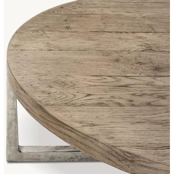 Modern Wood Top Round Coffee Table 300mm With Stainless Steel Material