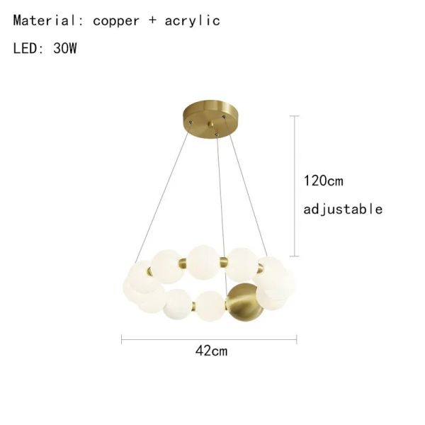 Round Ring Hanging Lamp Frosted Ball Ceiling Chandelier High Quality Living Room Dining Room Hanging Light (WH-AP-666)