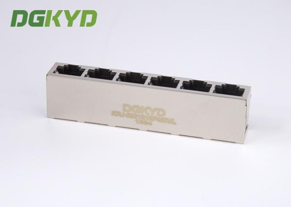 Metal o jaque trapezoide ganged 8P8C do porto rj45 do protetor 6 sem aba do diodo emissor de luz para baixo
