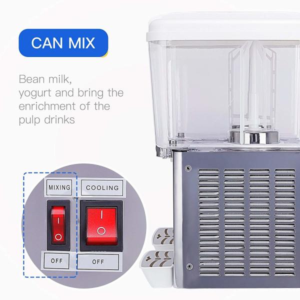 CE plastic and stainless steel electric cold drink juice dispenser