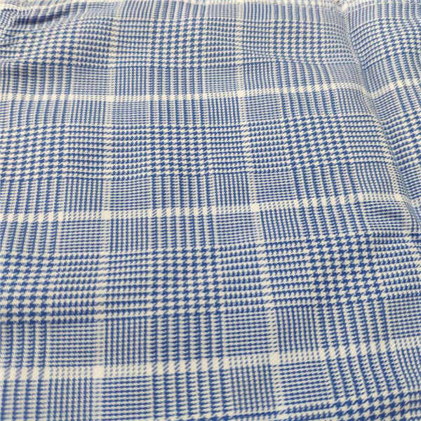 Blue Checks Stylish Casual Shirts 40% Polyester 60% Cotton Environmental Printing