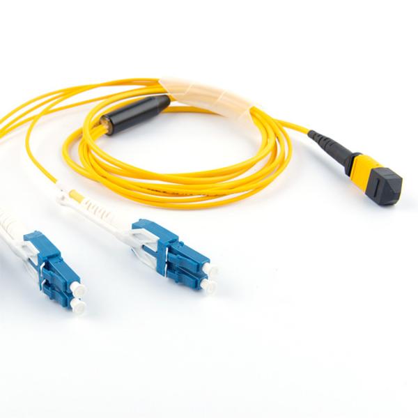 FTTH MPO MTP Patch Cord Female To LC 12 Fibers Fan Out Fiber Optic Cable