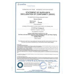 Jiangsu CHO Technology Co.,Ltd Certifications