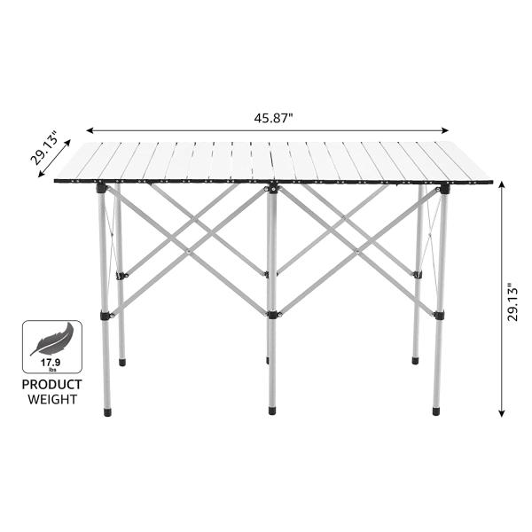 Custom 66lbs BBQ Picnic Steel Foldable Outdoor Table