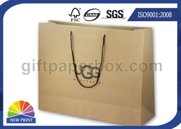 Os sacos de papel de Brown Kraft vendem por atacado os sacos de compras de papel de Brown para a roupa ou as sapatas