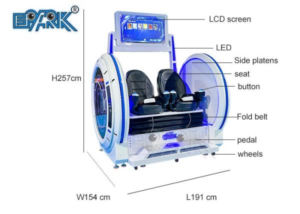 Upgraded 360 VR Egg Chair Roller Coaster Experience Dynamic 2 Seats