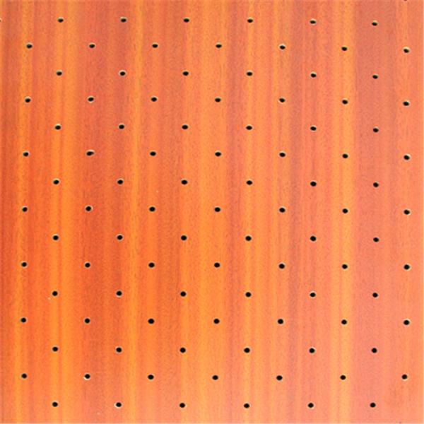 Звукоизоляционная плита гостиницы полиэфирного волокна акустических панелей меламина пефорированная поверхностью деревянная