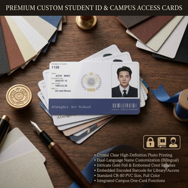 Wholesale Custom Designs PVC Card with Full-Bleed Printable and 30 mil Thickness for Student ID and Membership