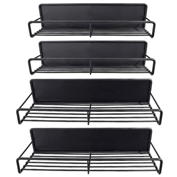 Single Tier Magnetic Spice Storage Racks in Black Color for Kitchen Organization