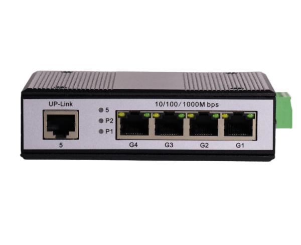 5 Port Unmanaged Industrial Gigabit Ethernet Switch DIN Rail Network Switch DC 9-57V