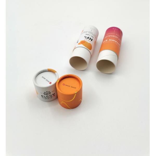 Height 90mm Round Paper Tube Packaging Essential Oil Bottle Box