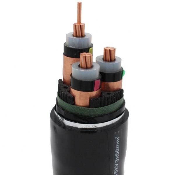 XLPE Insulated Copper Conductor Steel Tape Screen Medium Voltage Power Cable 3*120mm2