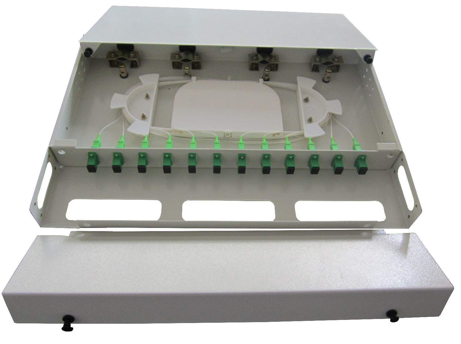 1U 19inch Standard Fiber Optic Rack Mount Patch Panels For Fiber Optic Distribution Frame