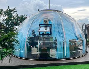 High Toughness Luxury Waterproof Polycarbonate Dome Tent Eco With Bathroom PC