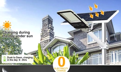 High Brightness LED Solar Panel Street Light IP65 6500K 100W 200W 300W Outdoor Street Light