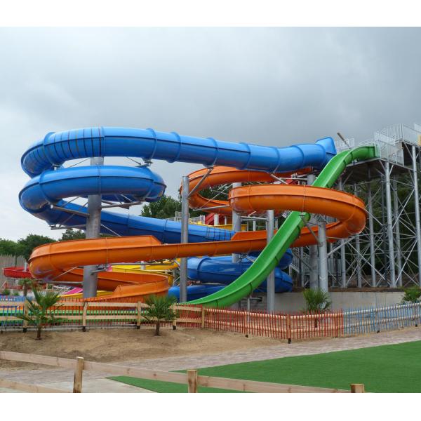 Fiberglass Kamikaze Water Slide Customized High Speed Water Slide 12m Height